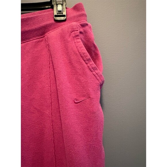 Nike Womens Sweatpants XL Pink Wide-Leg Drawstring Piped Athleisure - Picture 5 of 11